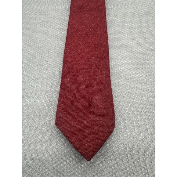 VINTAGE Yves Saint Laurent Paris Neck Tie Maroon Solid 54” 3” Ivey's Dept Store - Picture 1 of 5
